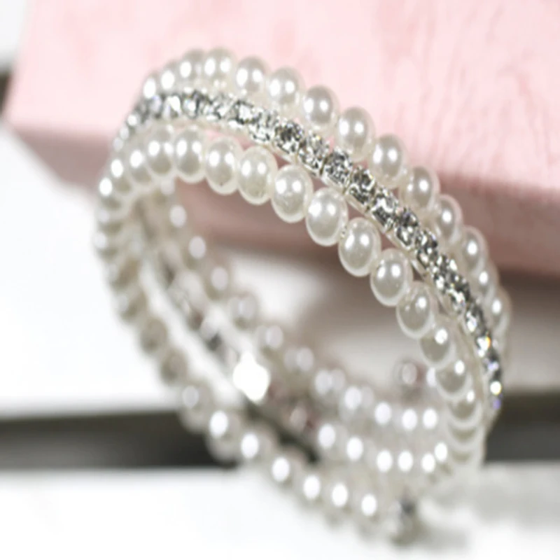 South Korea popular models pearl bracelet 3 layers of fashion bracelet