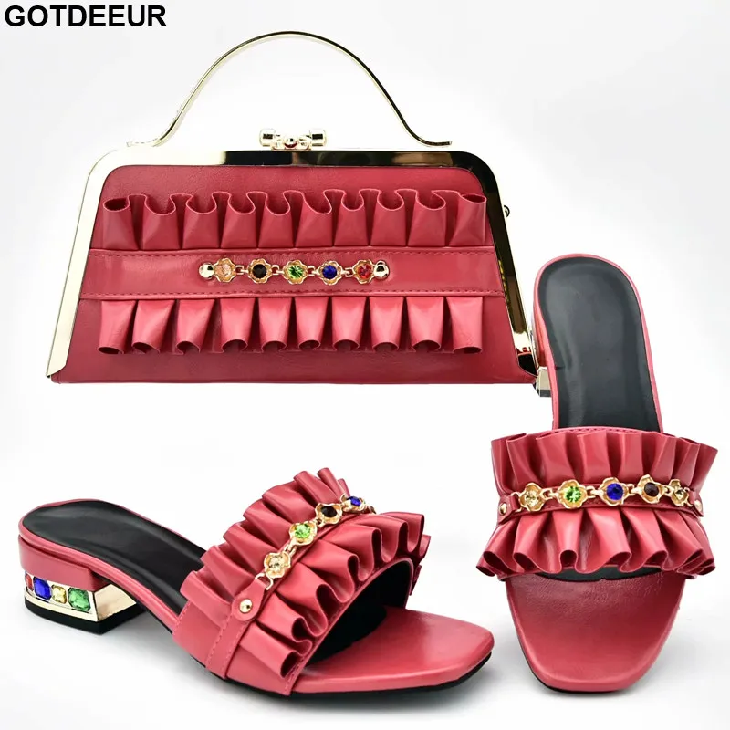 

Latest Design African Party Shoes and Bag Set for Women Shoes and Bag Set African Sets 2019 Luxury Shoes Women Low Heel Pumps