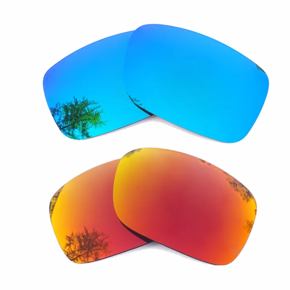 

Ice Blue Mirrored & Orange Red Mirrored Polarized Replacement Lenses for Crankcase Frame 100% UVA & UVB