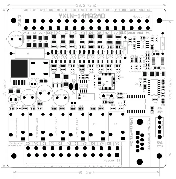 PLC промышленная контрольная плата микроконтроллер программируемый логический контроллер FX1N-14MR-2AD аналоговый вход напряжения