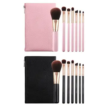 

7pcs Cosmetic Brushes Set with Bag Eyeshadow Contour Foundation Concealer Pro Makeup Beauty Tool Makeup Brushes Set
