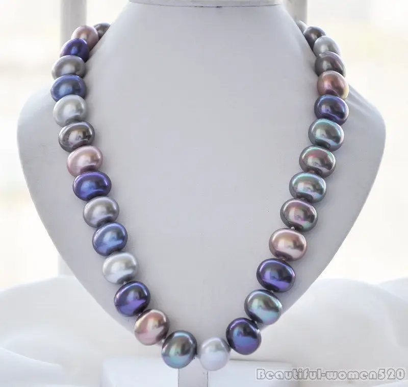 

Z5952 HUGE 19mm multicolor egg SOUTH SEA SHELL PEARL NECKLACE 24inch