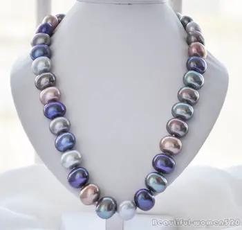 

Z5952 HUGE 19mm multicolor egg SOUTH SEA SHELL PEARL NECKLACE 24inch