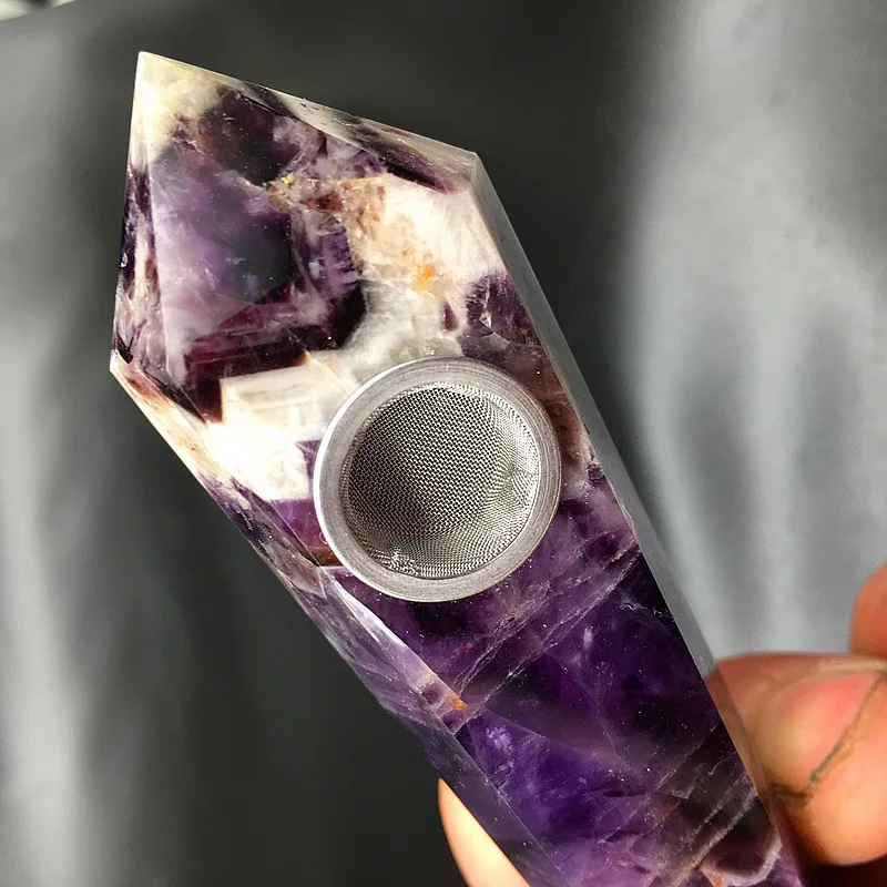 

86g dream Amethyst Quartz Crystal Wand Point Healing Stone for sale A3