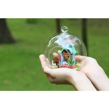 DIY Модель Кукольный дом Миниатюрный Кукольный домик с мебели Каса стеклянный домик для Бала кукла подарок на день рождения игрушки для детей B007# E