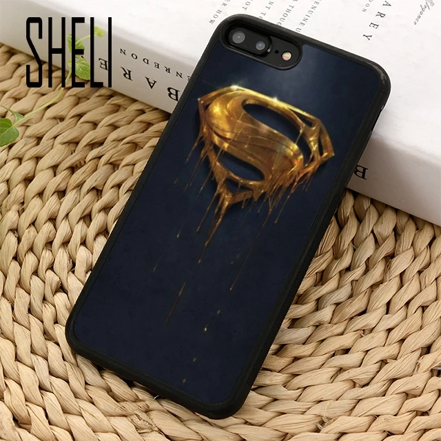 SHELI Cool Gold Superman Logo Phone Case Cover For iPhone 5 6 6s 7 8 plus 11 pro X XR XS max Samsung S6 S7 edge S8 S9 S10 |