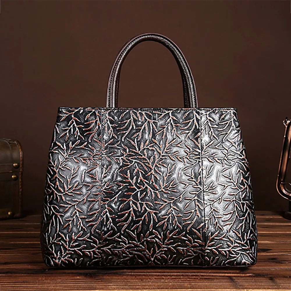 Женская сумка тоут из натуральной кожи с рельефным тиснением|brand messenger bag|messenger