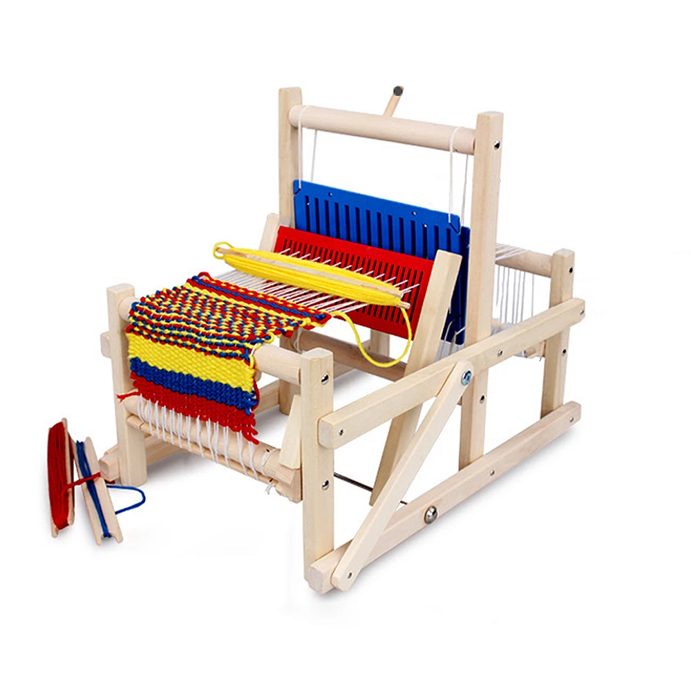 

Baby Pretend Play Toys Colorful Wooden Weaving Loom Childrens Toy Educational Gift Craft Wooden Weaving Frame 2018 Dropshipping