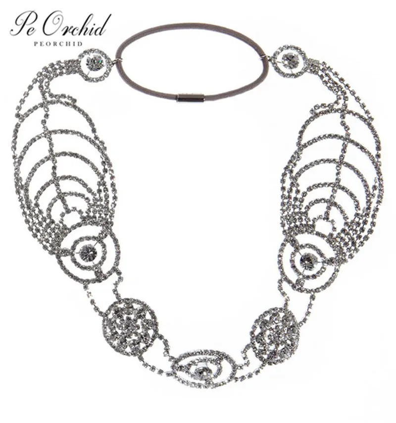 Ободок для волос PEORCHID Boho серебристые/Золотые головные уборы выпускного вечера