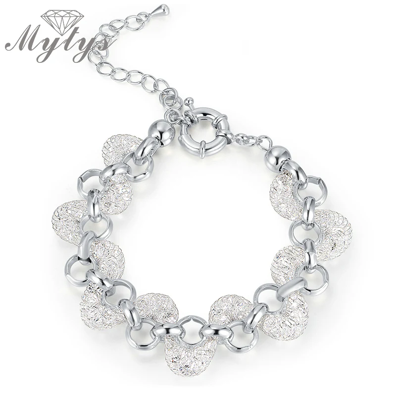 Rede de Arame Pulseira com Extensor Mytys Twisty Malha Pulseira Branco Ouro Cor Cristal Net Lagosta Garra Fechos B995