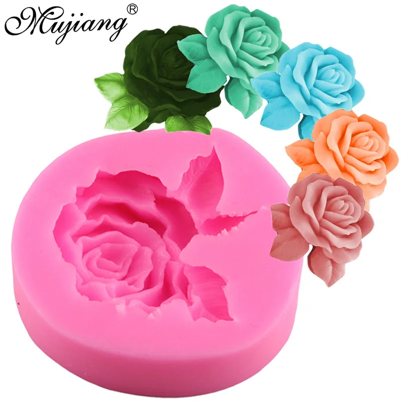 

Mujiang 3D Rose Flower Soap Silicone Molds Wedding Cake Decorating Tools Fondant Chocolate Candy Mold Candle Polymer Clay Moulds