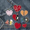 Personality Creative Fashion Brooches Jewelry Half Heart Pizza BEST Women Cute Enamel Pins Badge Couple Clothes Hat Decoration ► Photo 1/6