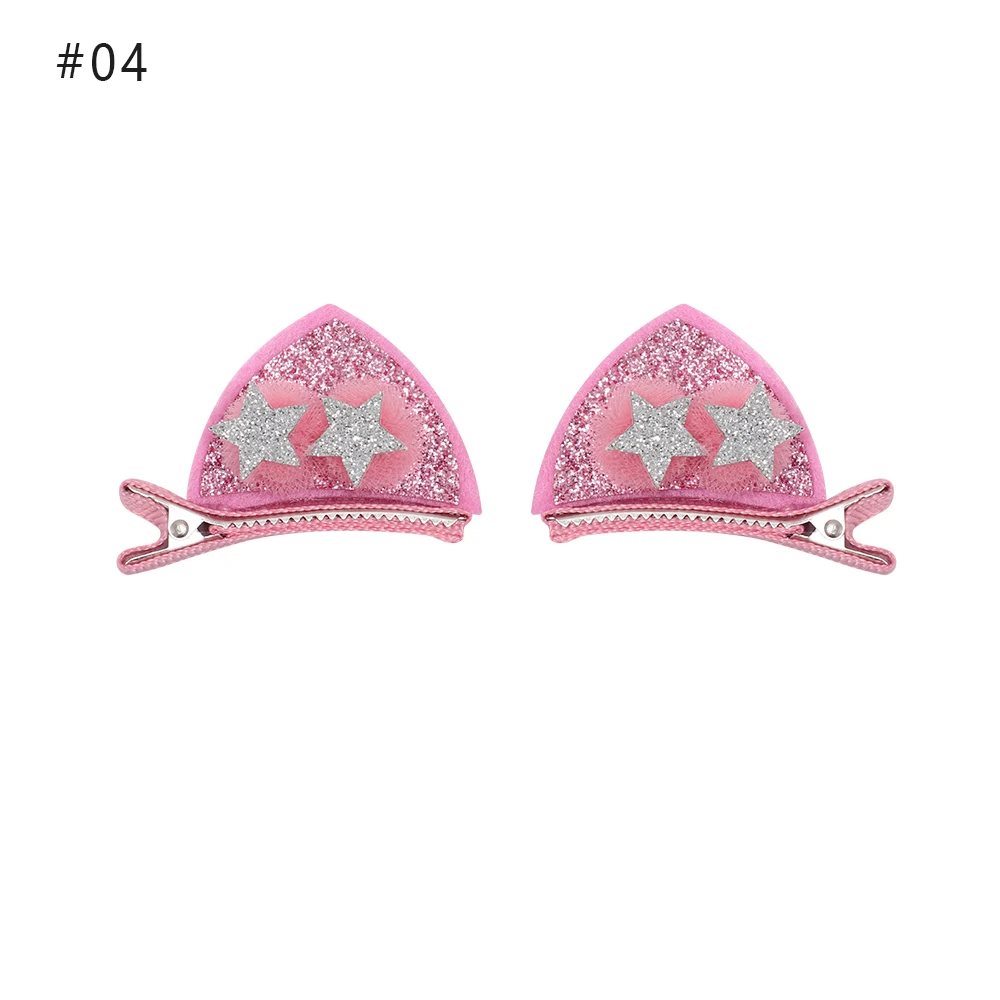 1 Pair HOT New Sweet Funny 6 Colors Bell Cat Ears Hair Clip Cosplay Anime Costume Halloween Birthday Party Hair Accessories Clip - Color: 04