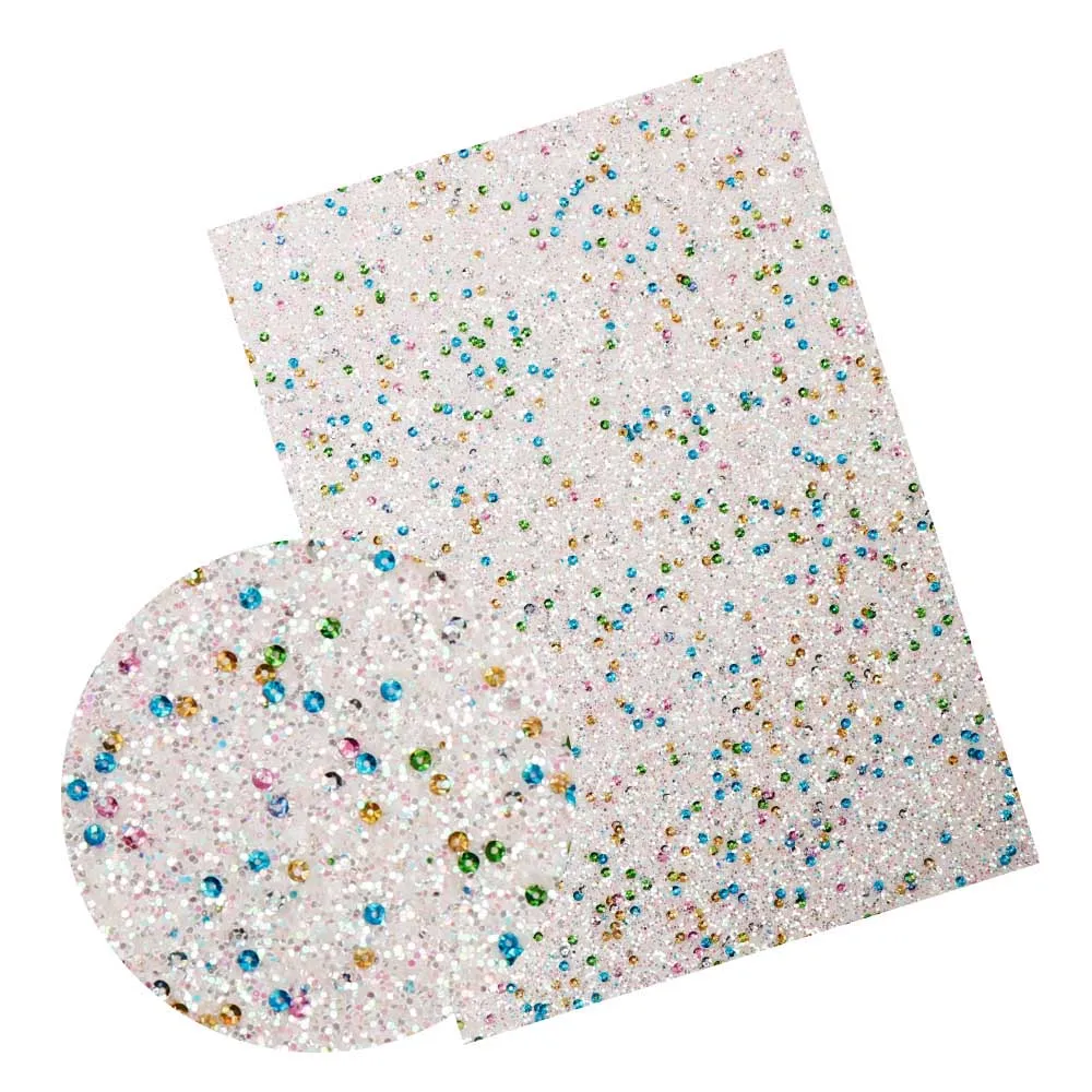 AHB блестящая искусственная кожа ткань массивный лист с круг блесток для луков сумки изготовление ручной работы ремесла кожзам материалы декора