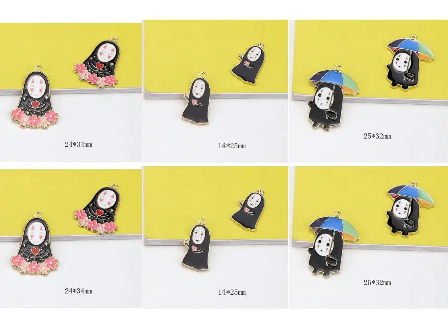 

New 30 pcs cartoon Spirited Away Kaonashi No Face Metal Charms Jewelry DIY Making Pendants M-56