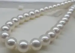 10-11 мм натуральный Австралийский пресных вод Белый Жемчужное ожерелье 18 дюймов 925 серебро