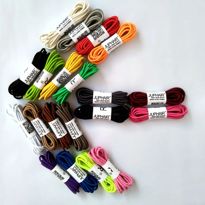 JUP1 Pair 1 m Round Fashion No Tie Shoelace Locking Shoe Laces Elastic Shoelace for Shoestrings Jogging Triathlon Sports Fitness
