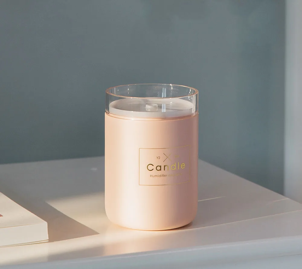 

Ultrasonic Air Humidifier 280ml Candle Romantic Soft Light USB Essential Oil Diffuser Car Purifier Aroma Anion Mist Maker