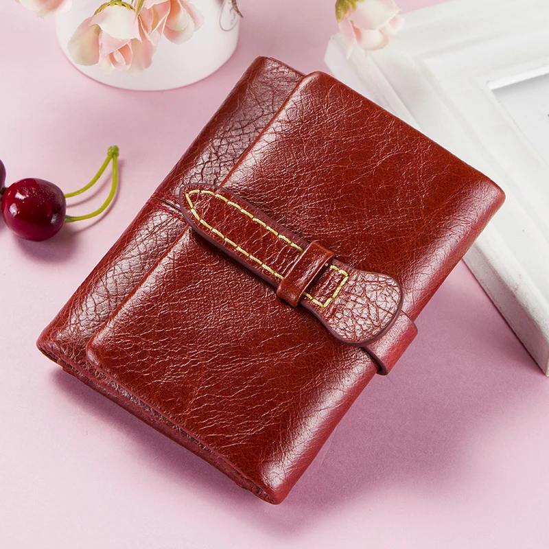 

Hot Sale Women Organizer Wallet Genuine Leather Wallets For Female Hasp Coin Purse Zipper Card Holder Money Bag Short Portomonee