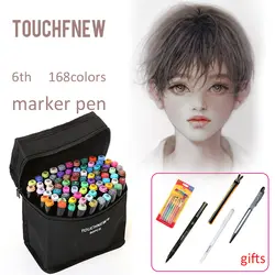 TOUCHNEW 80 цвет маркеры кисточки ручка жирной алкогольной Эскиз Маркер рисунок Manga товары для рукоделия ручка для школы канцелярские
