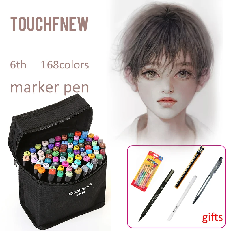 TOUCHNEW 80 color Markers Brush Pen Oily Alcoholic Sketch Marker