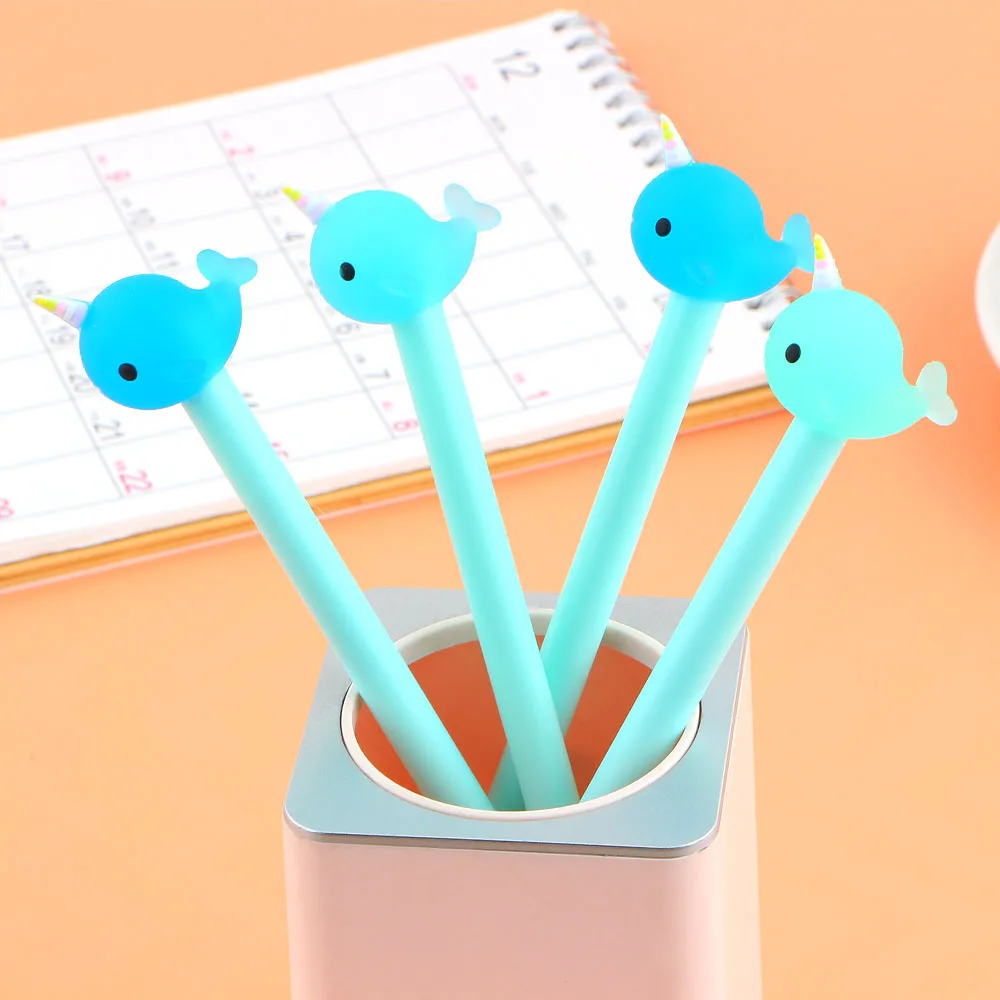 

1pcs Cute Kawaii Narwhal Whale Gel Pen 0.5mm Ink Signature Pen School Office Supply Student School Supplies Papelaria