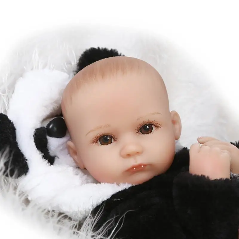 

NPK COLLECTION Silicone Reborn Baby Doll Toy Lifelike Real Touch 40cm Cotton Body Panda Newborn Girls Doll Kids Birthday Gifts