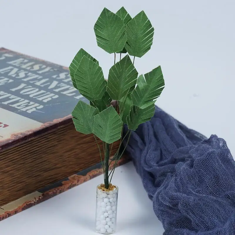 Dollhouse Miniature Green Banana Tree 1:12 Scale Vase Home Garden HOT