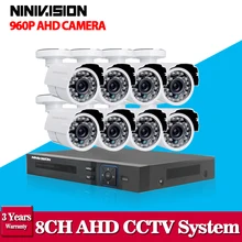 2500TVL 1.3MP 8CH AHD DVR HD CCTV Security Camera 8pcs outdoor bullet Day/Night IR Surveillance Camaras Kit camaras de seguridad