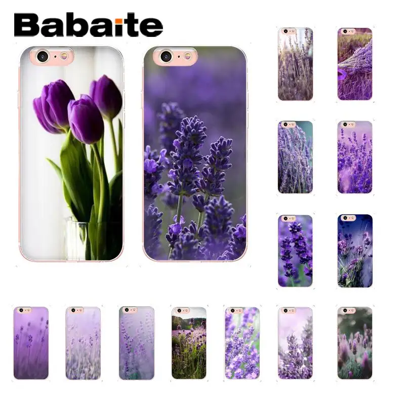 

Babaite lavender Purple flowers TPU Soft Silicone Phone Case for iPhone X XS MAX 6 6S 7 7plus 8 8Plus 5 5S XR 10 Case