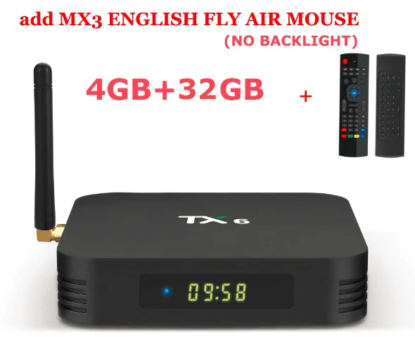 Tanix TX6 Смарт ТВ коробка android 9,0 Allwinner H6 4 Гб DDR3 32 ГБ/64 Гб памяти на носителе EMMC 2,4/Wi-Fi 5 ГГц двухъядерный процессор Wi-Fi BT4.1 Поддержка 4 K H.265 Bluetooth4.0
