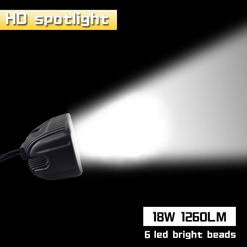 

1pcs 2pcs 18w DRL LED Work Light 10-30V 4WD 12v Plastic Shell for Off Road Truck Bus Boat Fog Light Car Light Assembly