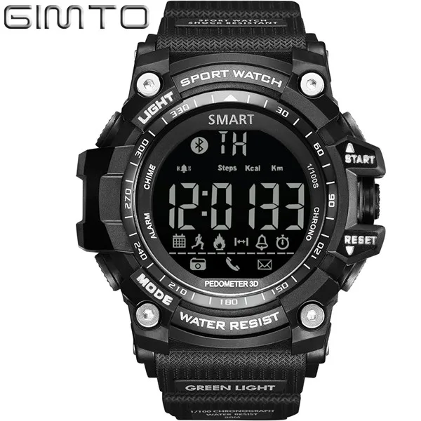 Мужские часы на открытом воздухе LED GIMTO фото умные Цифровые Bluetooth relogio masculino