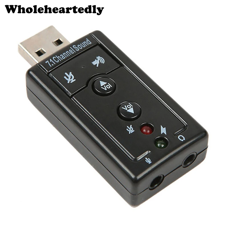 

7.1 Channel 3D External USB Audio Sound Card Mic Adapter 3.5mm Jack Stereo Headset For Win XP 7 8 Android Linux for Mac OS