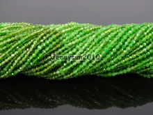 Grade AAA Brilliant Cut Shining Natural Crome Diopside Gems Stones 2mm Faceted Round Beads 15″ Jewelry Making 2 Strands/Pack