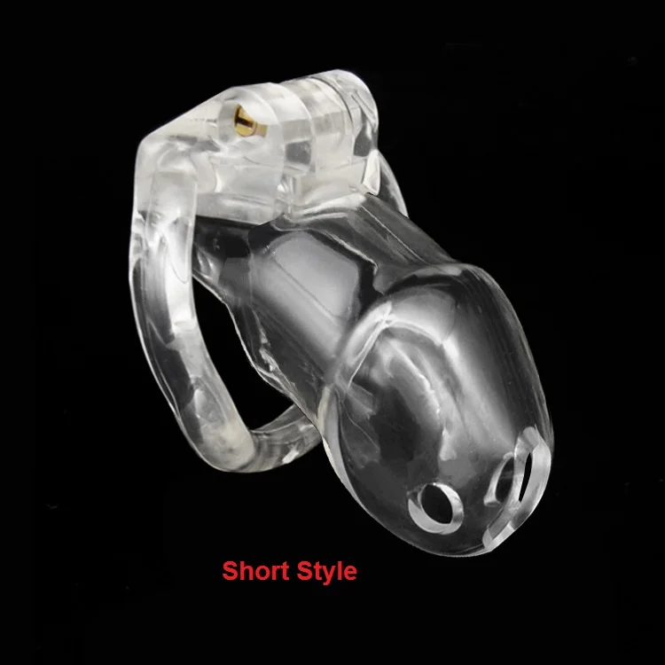 

Latest Short Male Resin Cock Cage W 4 Arc Penis Ring Chastity Device Virginity Lock Adult Bondage BDSM Sex Toy 6 Color A239 628