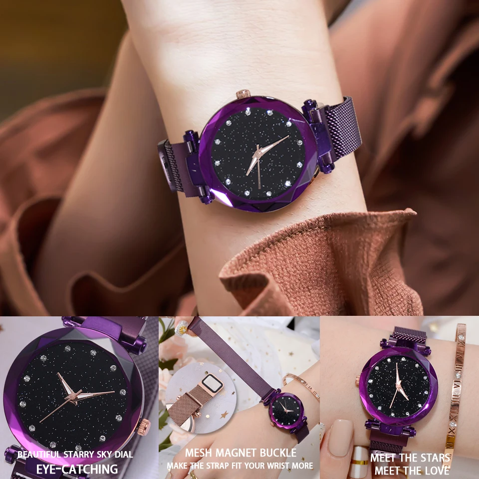 zegarek damski Luxury Women Watches Ladies Magnetic Starry Sky Clock Fashion Diamond Female Quartz Wristwatches relogio feminino