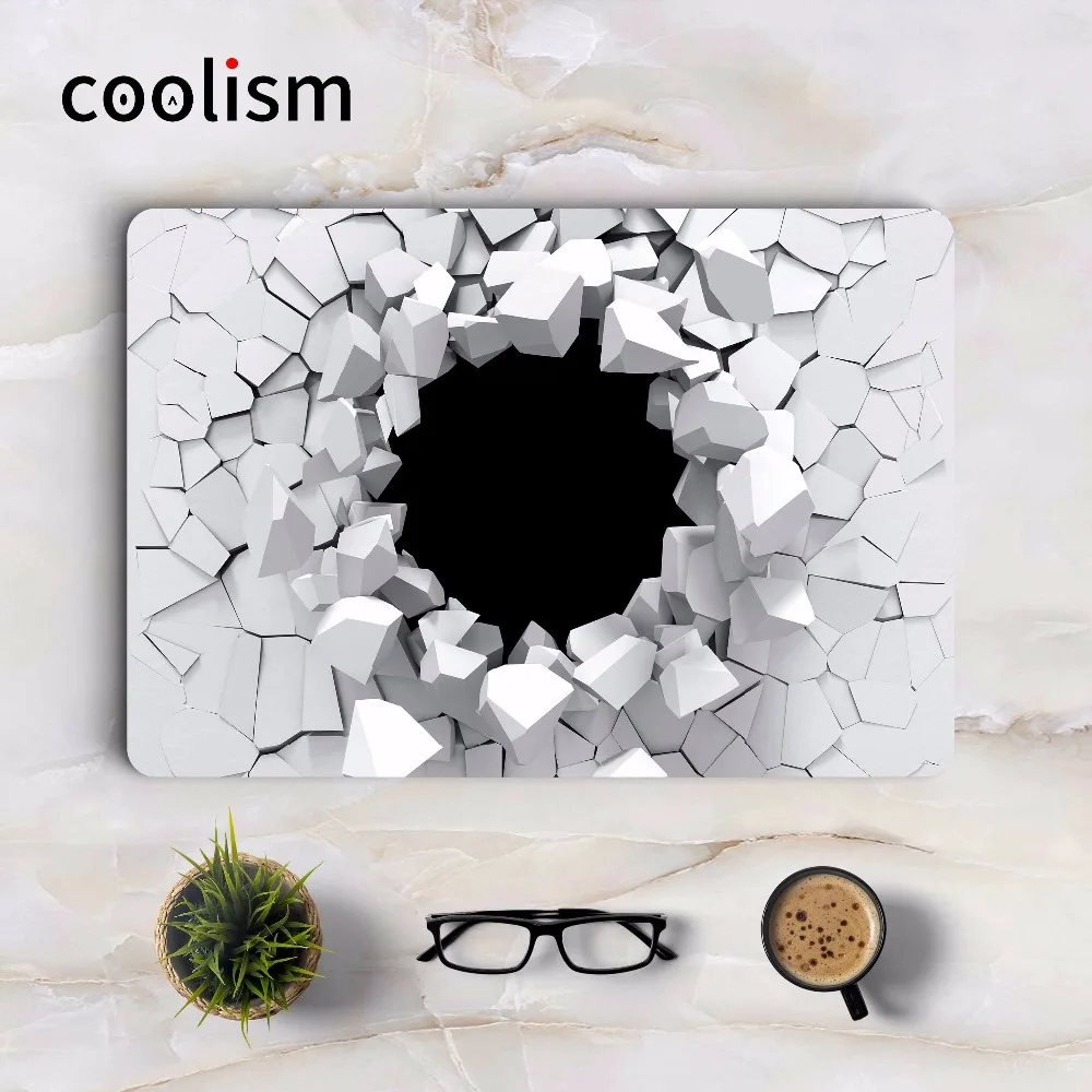 3D потрескавшаяся кожа для ноутбука Apple Macbook Air Pro Retina 11 12 13 15 дюймов Mac Dell HP Mi Notebook