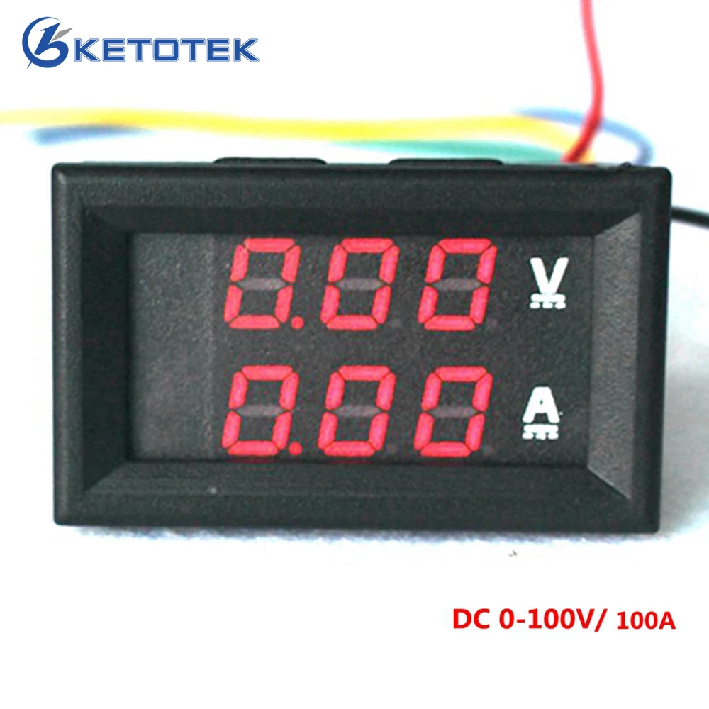 Voltmetro Amperometro Digitale DC 0-100V 10A – Monitor Tensione/corrente 5 Fili Con Display LED E Regolazione Fine - 2