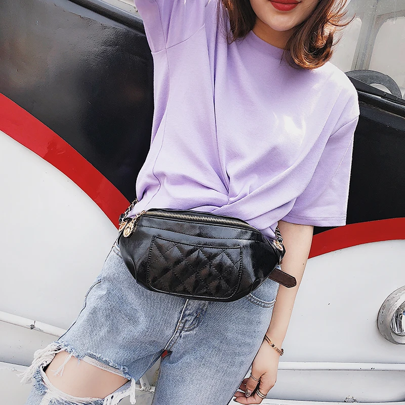 Janespri Fashion Waist Bag Women Fanny Waist Packs High Quality Quilted Belt Bag PU Leather Ladies Handbag Crossbody Chest Bag (11)
