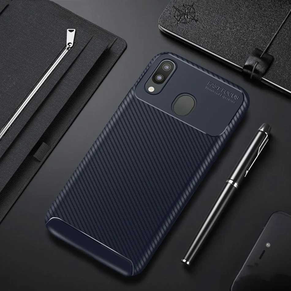 Силиконовый чехол для Samsung Galaxy M20 M10 M30 чехлы корпус из углеродного волокна