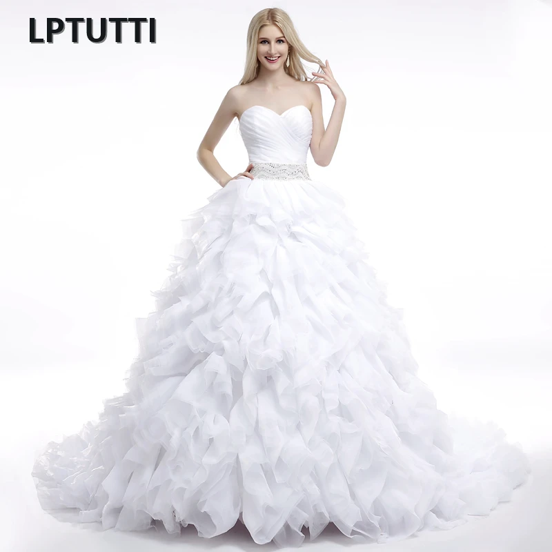 Lptutti Strapless Cascading Ruffle New White Princess Bridal Lptutti Strapless Cascading Ruffle New