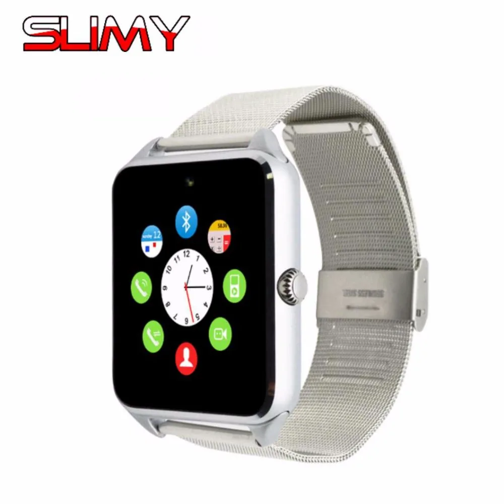

Slimy Smart Watch GT08 Clock With Sim TF Card Slot Push Message Bluetooth Connectivity for Android Phone Smartwatch Metal Strap