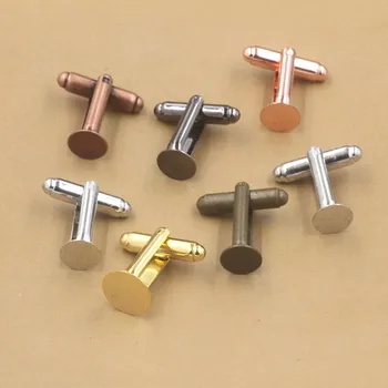 

6mm 8mm 10mm 12mm French Cufflinks Flat Circle Glue Pad Cabochon Cabochon Base Men's Cuff Links Jewelry DIY Findings Accessories