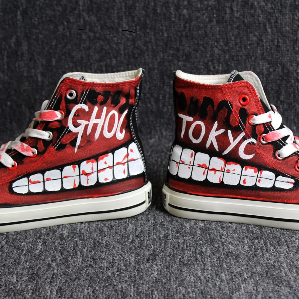 High-Q Unisex Anime Cos Tokyo Ghoul Kaneki Ken Punk Rock Rap Casual plimsolls canvas shoes rope soled shoes