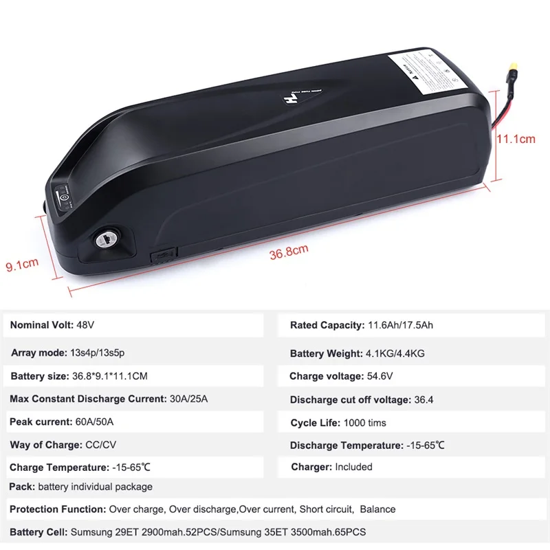 Flash Deal 48V 350W Bafang BBS01 BBS01B Mid Drive Motor Electric Bike Conversion Kit W/ 12Ah/ 17.5Ah E-bike Battery built in Samsung Cells 3