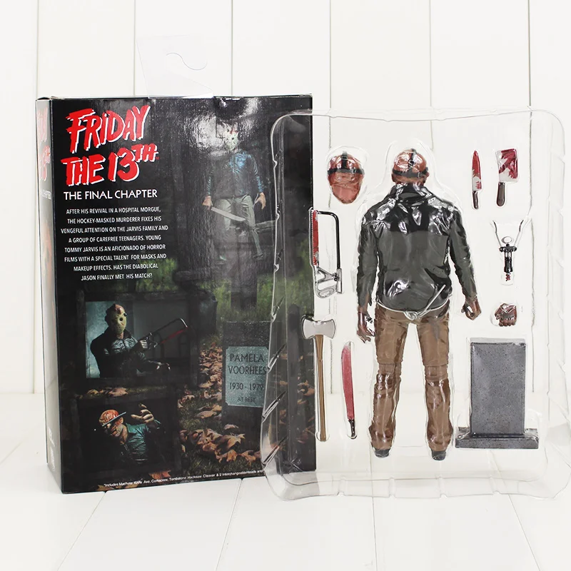 NECA Friday The 13th Jason Lives Pamela Voorhees, экшн-фигурка, последняя часть, Jason, 3D маска, пила, топор, меч, нож, страшная модель, игрушки