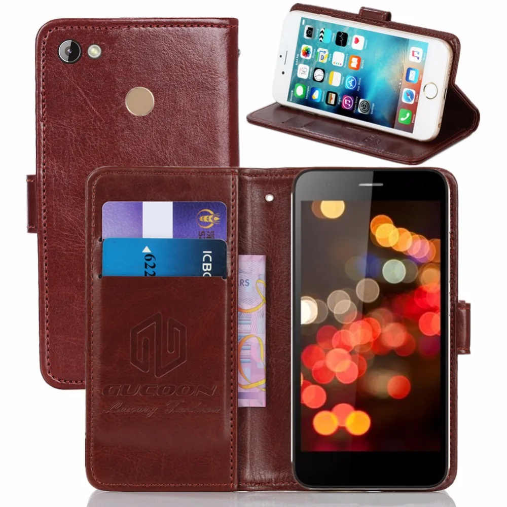 

GUCOON Vintage Wallet Case for Micromax Canvas Juice 4 Q465 PU Leather Retro Flip Cover Magnetic Fashion Cases Kickstand Strap