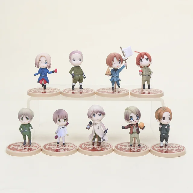9pcs set anime axis powers hetalia figures cosplay keychain pendant