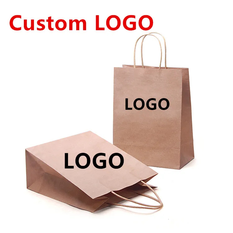 100 шт., Пользовательский логотип крафт-бумажные пакеты черные белые цветные бумажные пакеты Свадебный подарок на день рождения пакет на заказ